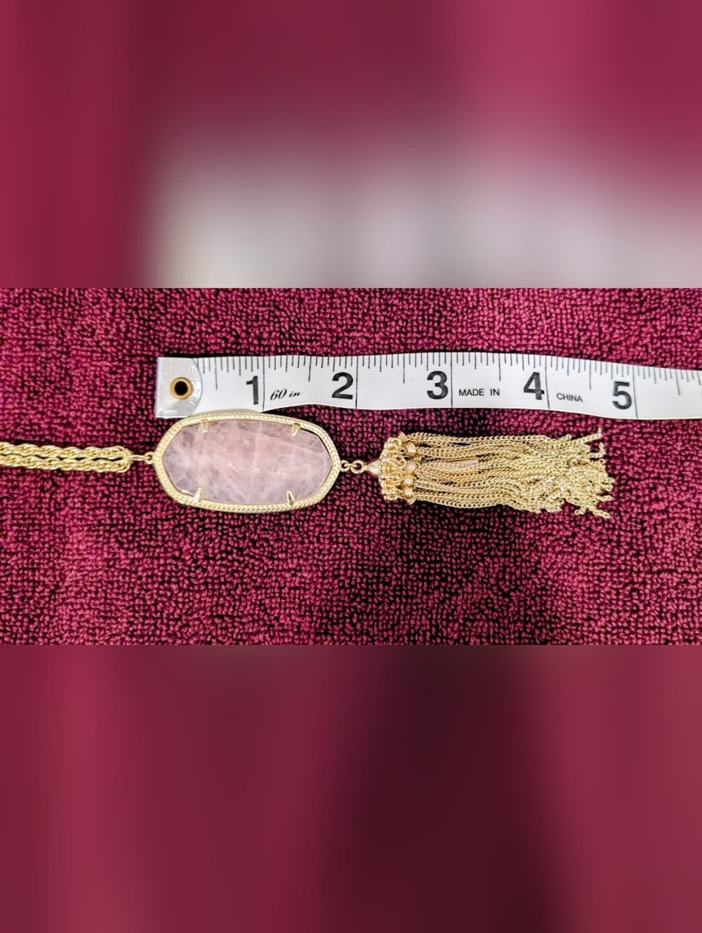 Kendra Scott Rayne Gold Necklace with Rose Quartz Pendant - Picture 5 of 6